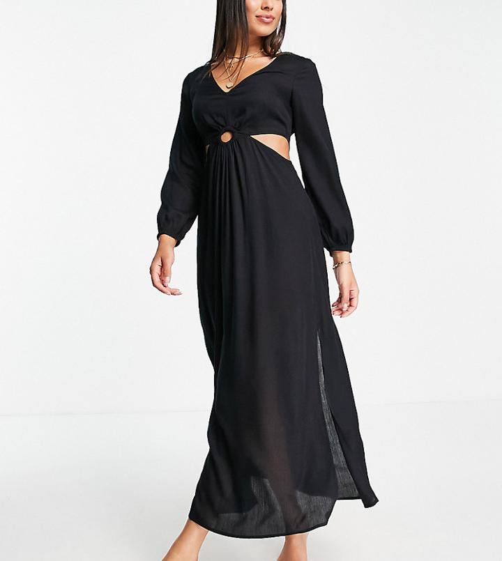 Accessorize Keyhole Beach Dress In Black