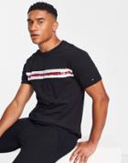 Tommy Hilfiger Lounge T-shirt With Side Logo Taping In Black