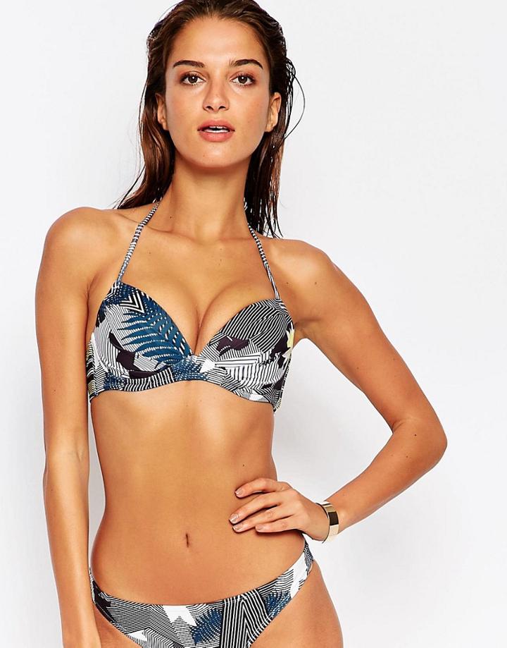 Warehouse Premium Palm Print Bikini Top - Multi