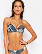 Warehouse Premium Palm Print Bikini Top - Multi