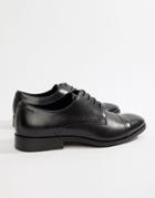 Silver Street Textured Toe Cap Lace Up Shoe In Black - Black