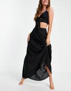 Esmee Exclusive Maxi Beach Prairie Skirt In Black - Part Of A Set