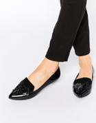 Faith Aaliyah Black Tassel Pointed Toe Flat Shoes - Black