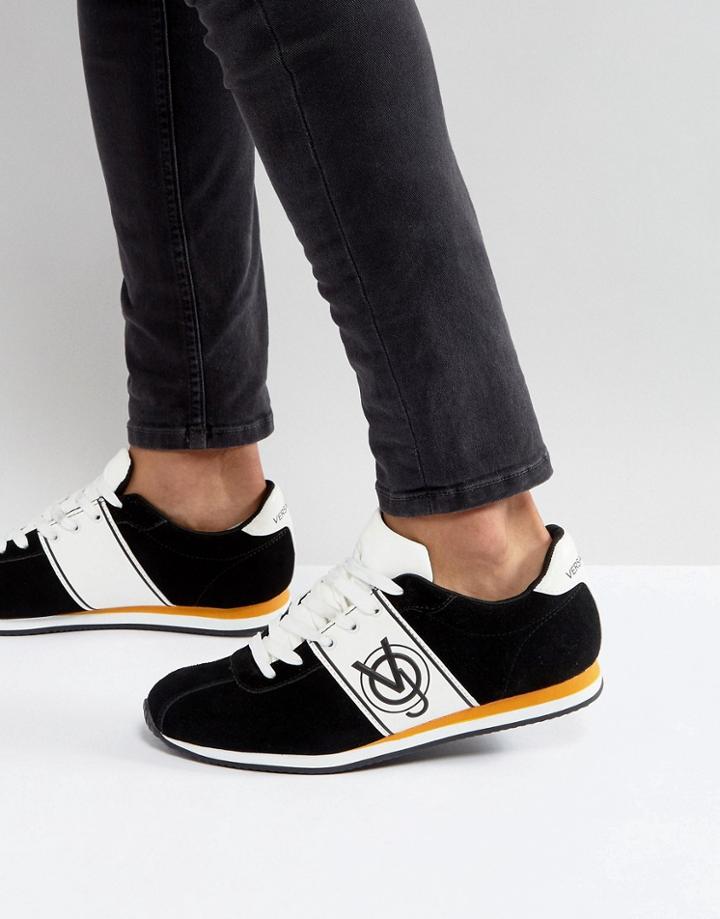 Versace Jeans Sneakers In Black With Logo - Black