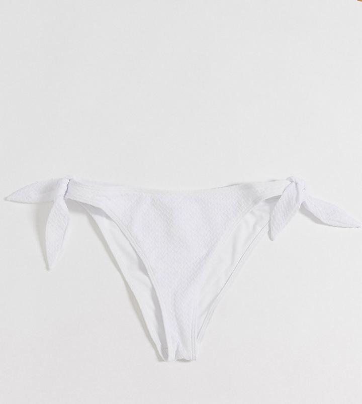 Peek & Beau Fuller Bust Exclusive Bunny Tie Bikini Bottom In White
