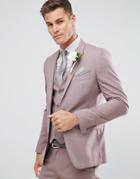 Asos Wedding Skinny Suit Jacket In Mink - Purple