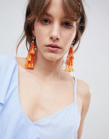 Ivyrevel Multi Tassel Earrings - Orange