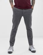 Only & Sons Slim Fit Pinstripe Smart Pants In Gray - Gray