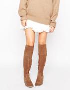 New Look Suede Over The Knee Boots - Tan