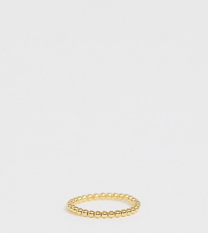 Kingsley Ryan Sterling Silver Gold Plated Chunky Ball Detail Ring