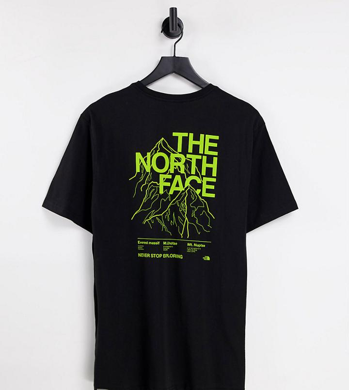 The North Face Mountain Outline T-shirt In Black Exclusive At Asos