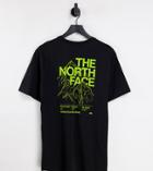 The North Face Mountain Outline T-shirt In Black Exclusive At Asos