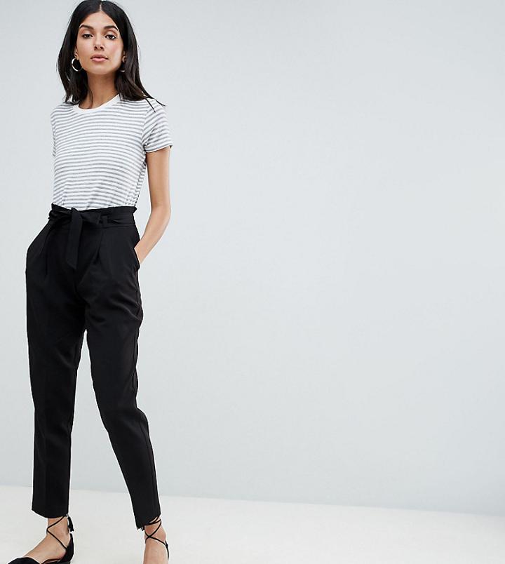 New Look Tall Paperbag Pants - Black