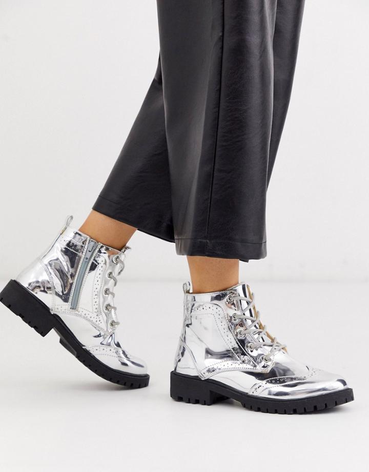 Vero Moda Silver Hiking Boots