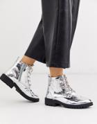 Vero Moda Silver Hiking Boots