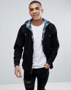 Le Breve Hood Anarac With Check Lining - Black