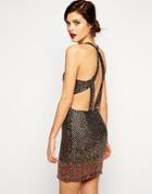 Asos Red Carpet Premium Mini Sequin Dress - Bronze