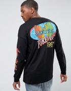 Asos Wu Tang Clan Oversized Long Sleeve Band T-shirt With Vintage Artwork - Black