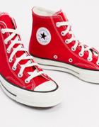 Converse Chuck 70 Hi Canvas Sneakers In Enamel Red