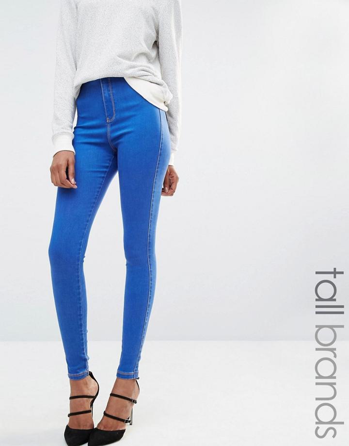 Missguided Tall Vice High Waisted Tube Jean - Brady Blue