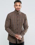Asos Check Shirt In Camel With Long Sleeves - Camel