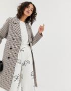 Selected Femme Check Trench Coat-multi