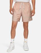 Nike Club Grid Print Woven Shorts In Pale Pink