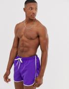 Le Breve Neon Runner Shorts - Purple