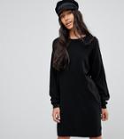 Asos Tall Knitted Oversized Crew Neck Dress - Black