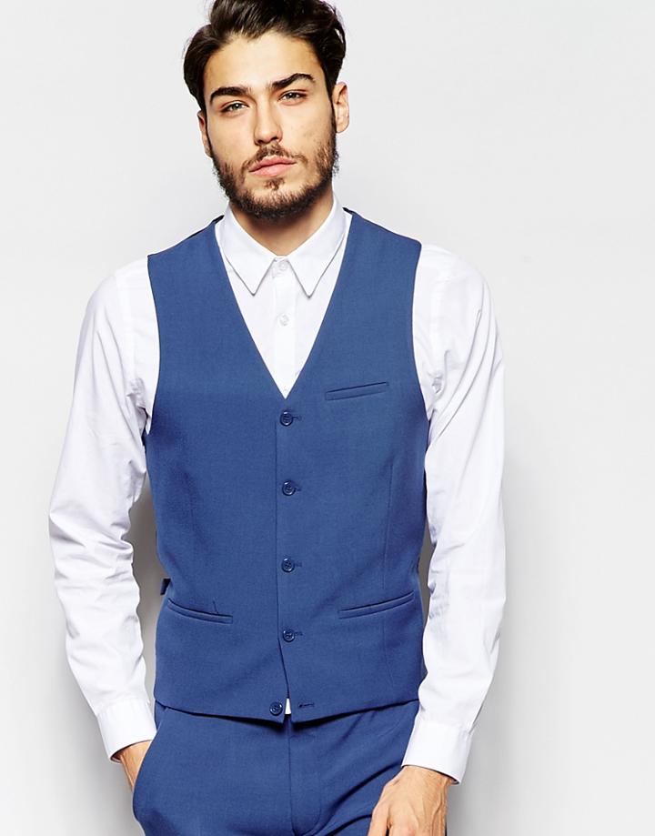 Asos Vest In Mid Blue - Blue