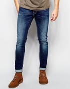 Nudie Jeans Skinny Lin Super Skinny Fit Flat Love Dark Vintage - Flat Love
