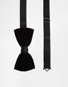 Noose & Monkey Bow Tie In Velvet - Black