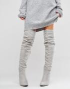 New Look Over The Knee Boots - Gray