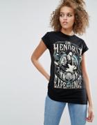 Asos T-shirt Jimi Hendrix Print - Black