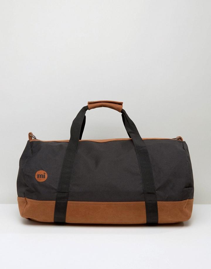 Mi-pac Duffel Bag In Black & Tan Contrast - Black