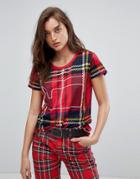 G Star X 25 Pharrell Plaid Print T Shirt - Multi