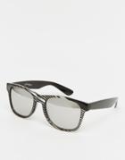 Jeepers Peepers Stripe Square Sunglasses - Black