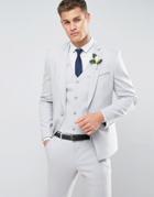Asos Wedding Skinny Suit Jacket With Square Hem In Gray - Gray