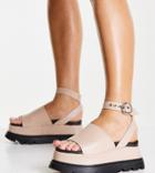 Lamoda Exclusive Flatform Footbed Sandals In Cream-white
