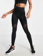 Asos 4505 7/8 Training Legging In Matte And Shine-black