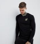 Siksilk Long Sleeve T-shirt In Black With Gold Logo Exclusive To Asos - Black