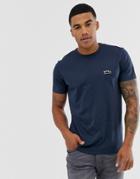 Boss Athleisure Silver Chest Logo T-shirt In Navy