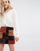 Mango Ruffle Front Blouse - Cream
