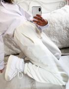 Adidas Originals 'cozy Comfort' Oversized Cuffed Sweatpants In Off White
