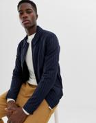 Selected Homme Jacket With Chalk Stripe - Navy