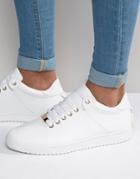 Asos Sneakers In White With Back Lace And Gold Details - White