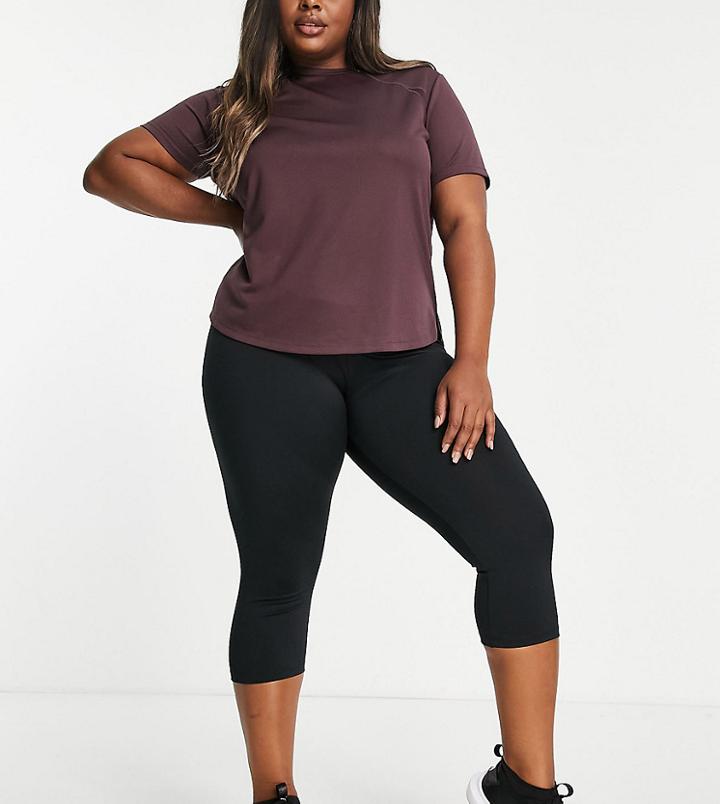 Simply Be Active Cropped Leggings In Black