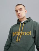 Marmot Hoodie With Chest Logo In Green - Green