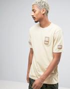 Dxpe Chef T-shirt In Beige With Military Patches - Beige