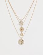 New Look Moon Crater Multi Layered Necklace In Multi - Multi